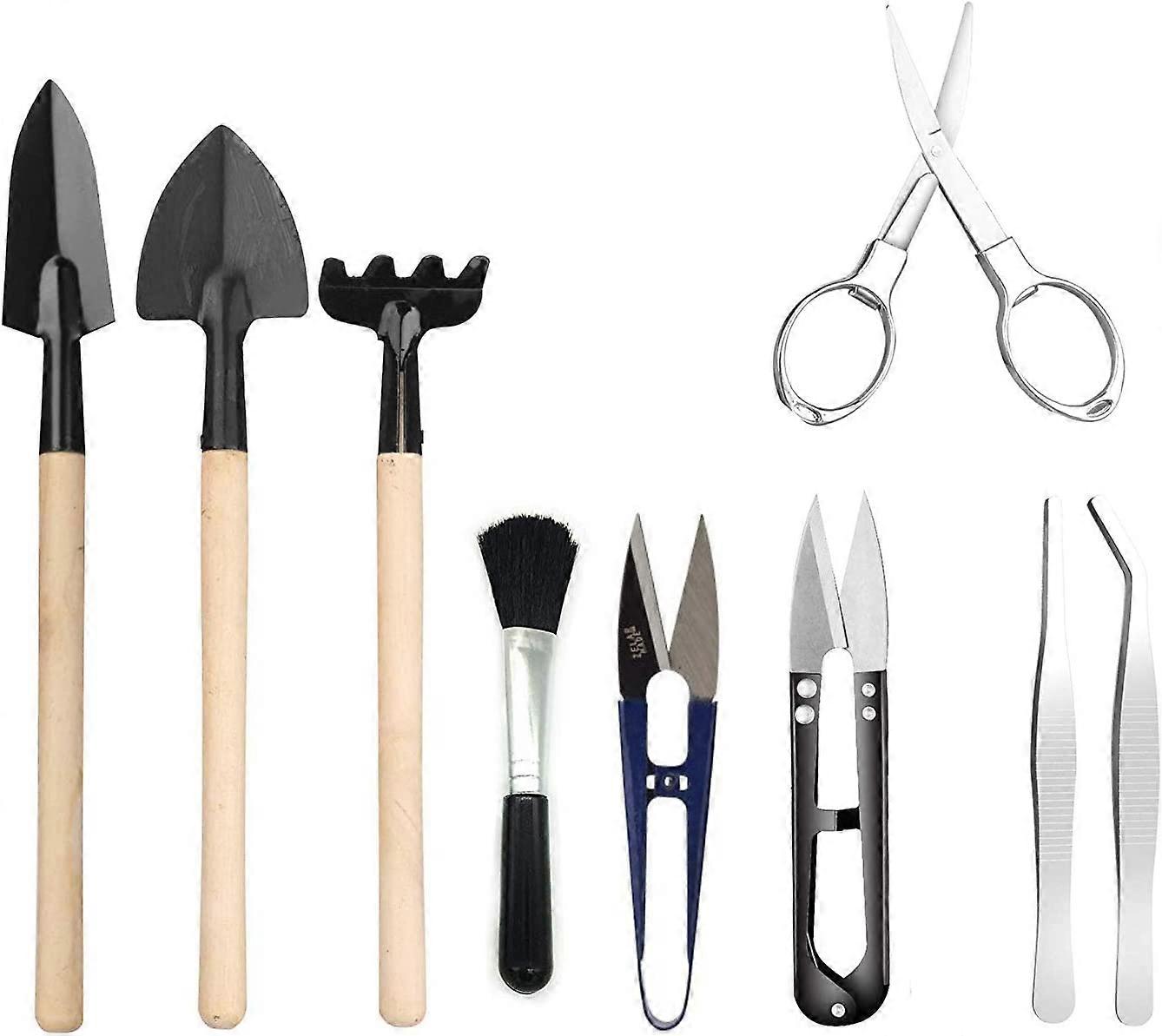 Tools for Bonsai,Gardening Tool Set,Mini Wooden Hand Tool Set