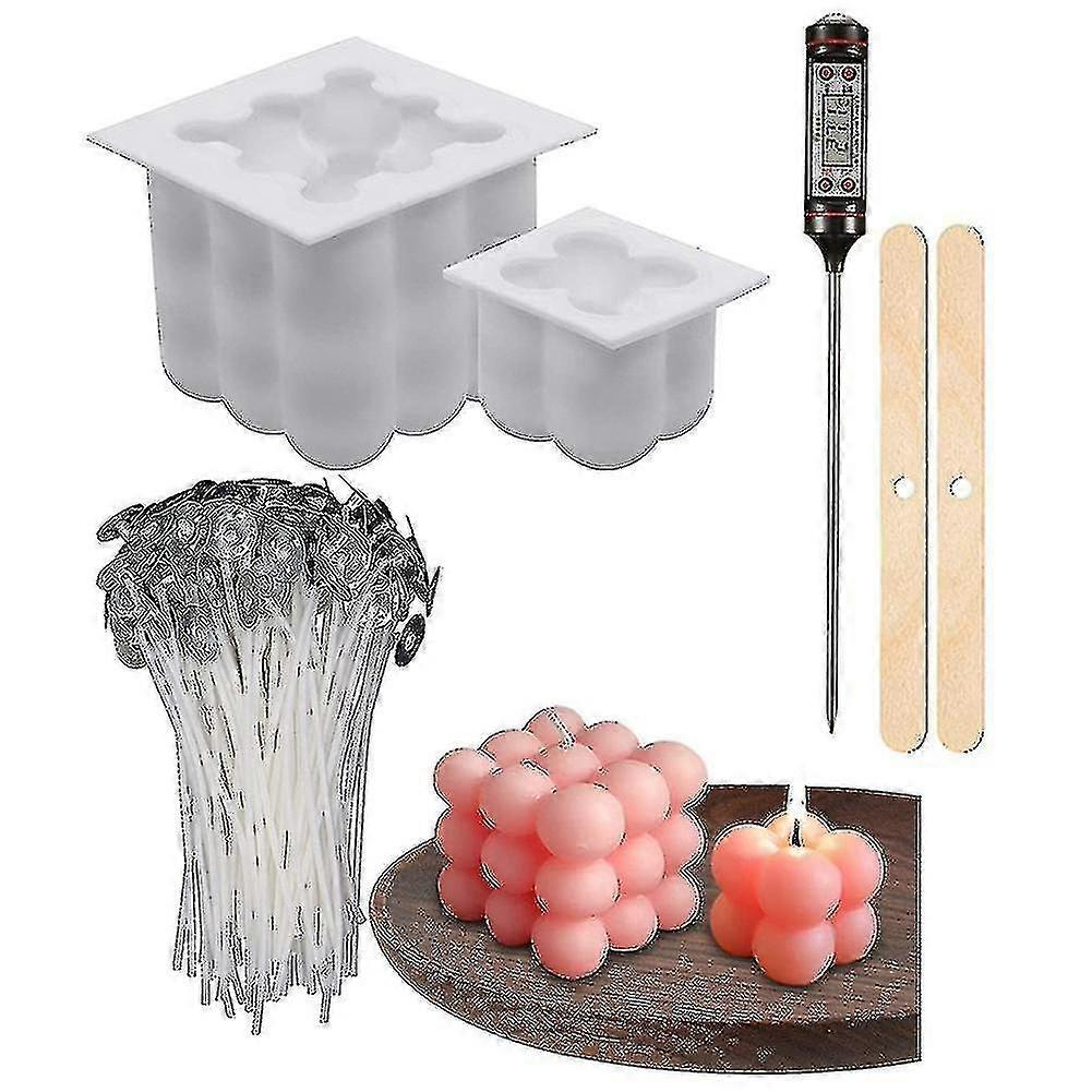 Candle Molds,silicone Bubble Candle Mould,3d Geometric Square