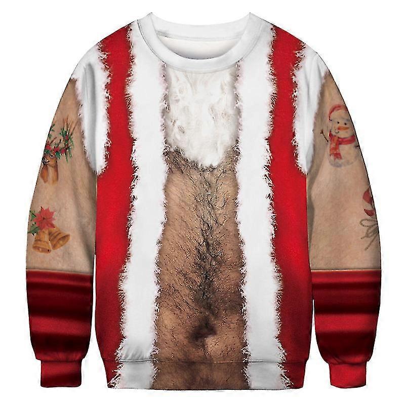 Mens Ugly Christmas Sweater Novelty 3d Novelty Unisex Xmas Sweatshirt Size
