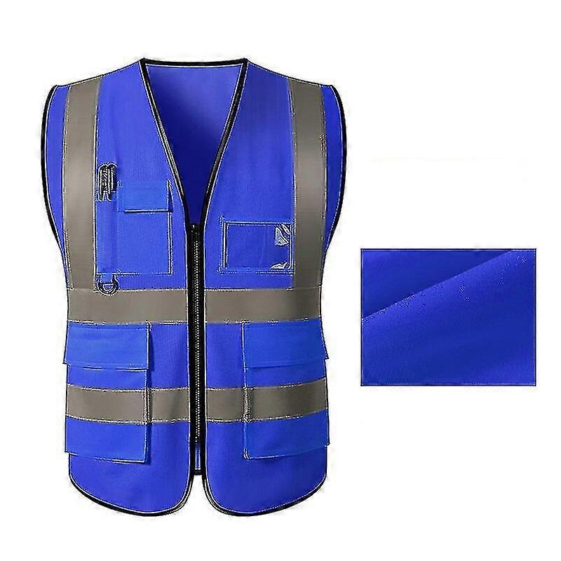 Reflective Safety Vest Bright Color Multi-pocket Traffic Vest Railway Coal Miners Uniform Breathable Reflective Vest