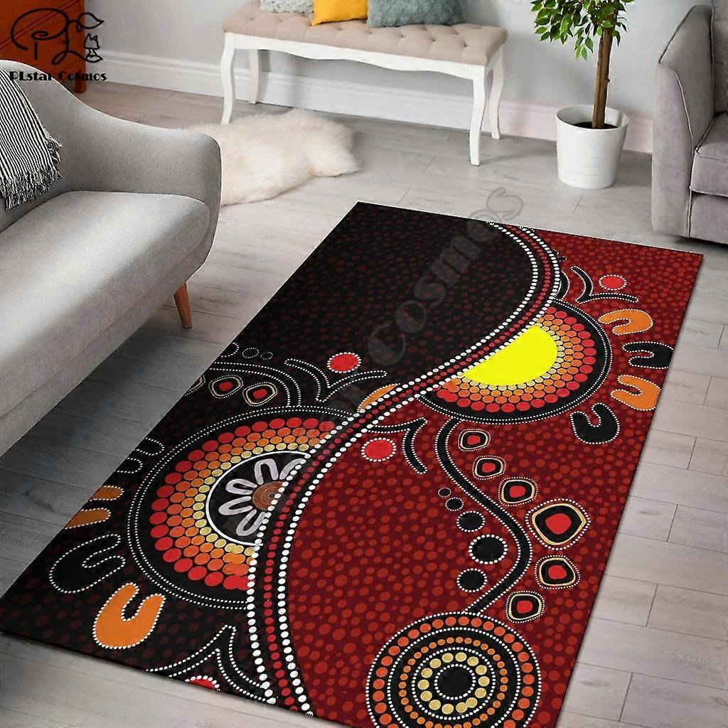 Aboriginal and Torres Strait Square Protišmyková podlahová rohož 3D koberec Protišmyková rohož Jedáleň Obývacia izba Mäkká spálňa Koberec