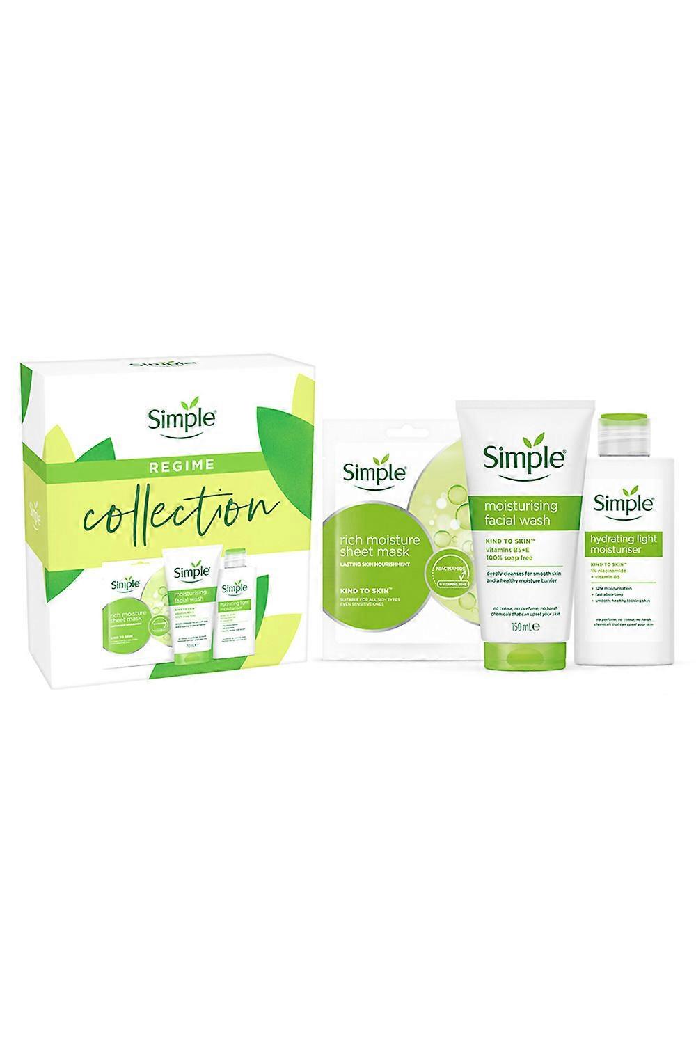 Simple Regime Collection SheetMask,Facewash&Moisturiser 3pcs