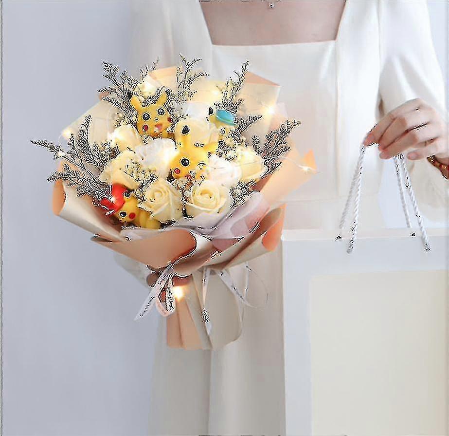 2024-6 القطط سانريو أنيمي باقة أفخم دمية محشوة كاواي صندوق الزهور يوم الزهرة