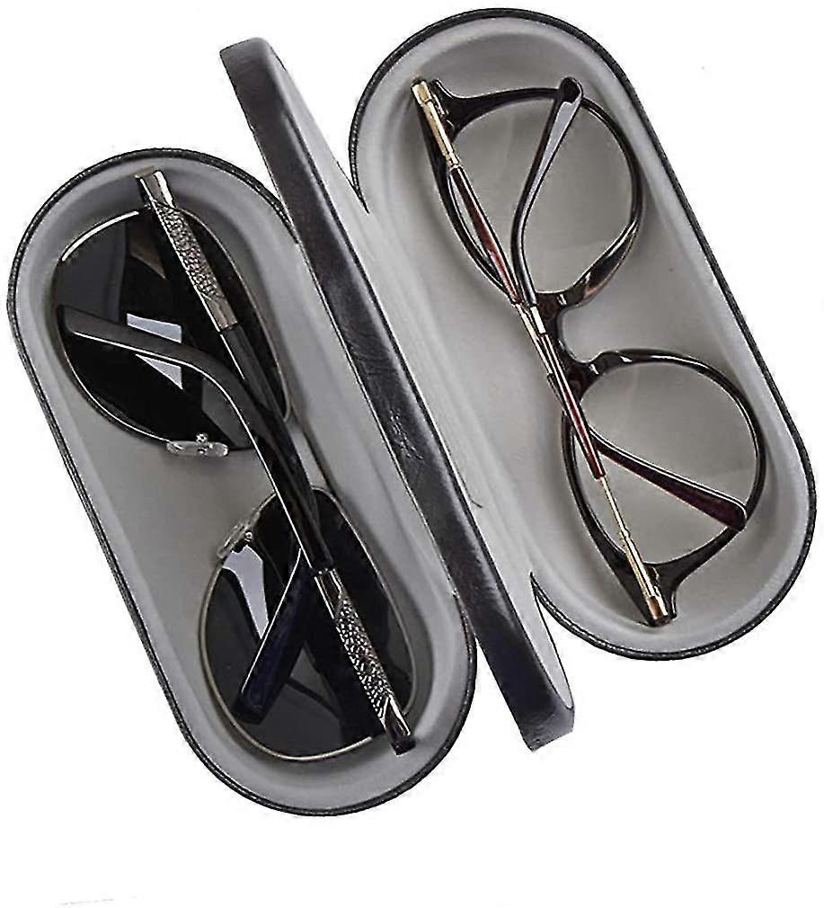 [2 In 1] Dual Glasses Case Hard Shell Eyeglass Case Protective For 2 Eyeglasses (not Suitable For Sunglasses)6417242308810