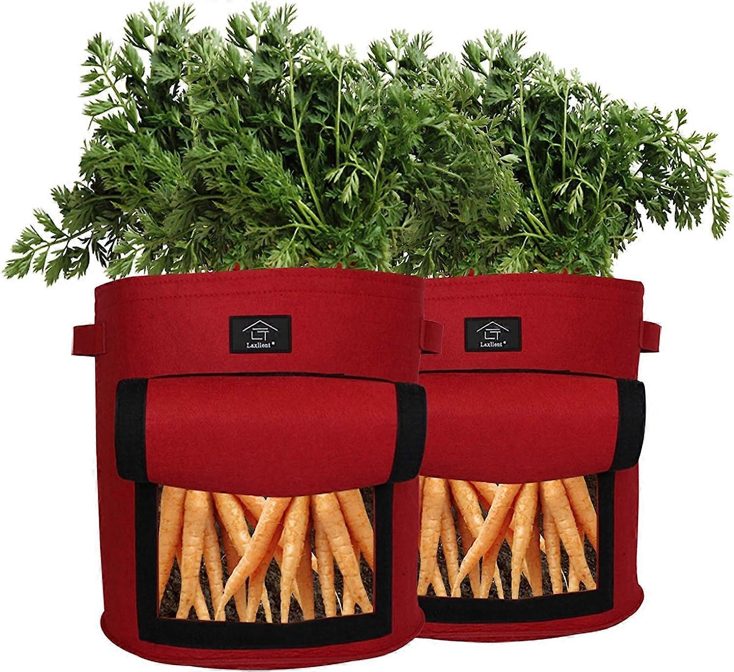 4ピースジオテキスタイル植栽バッグ5ガロン不織布テキスタイルプラントハンドル付きバッググローストロベリートマト花野菜屋内用植物タグ