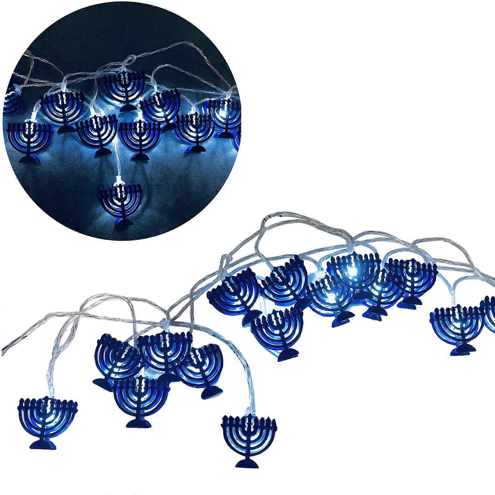 Star of David Indoor String Lights for Hanukkah,10/20LED Decorations for Indoor Jewish Party Table Mantel Window Hanukkah Decoration