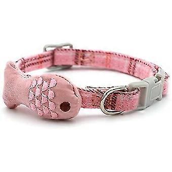 Cat Collar With Fish Ornament, Kitty Kitten Necklace For Small Dogs & Cats Safety Pet Collar Quick Release Buckle