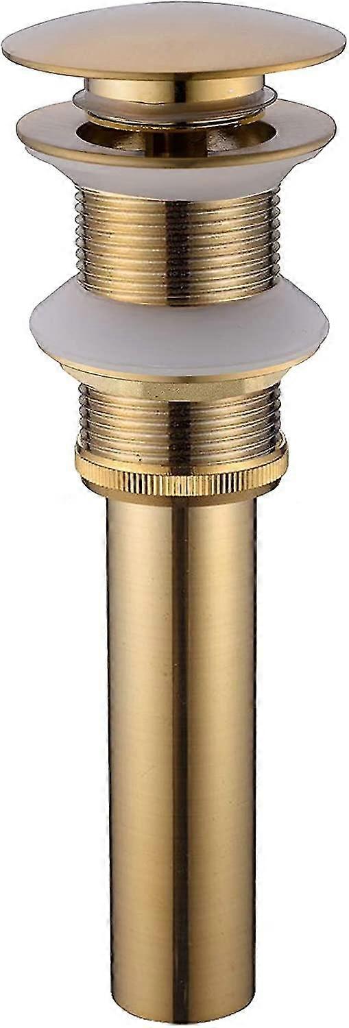 Other Sink Accessory Modern Brass Sink Waste Pop Up Click Clack Spring Plug No Slot No Overflow Brushed Gold Scrollsqy