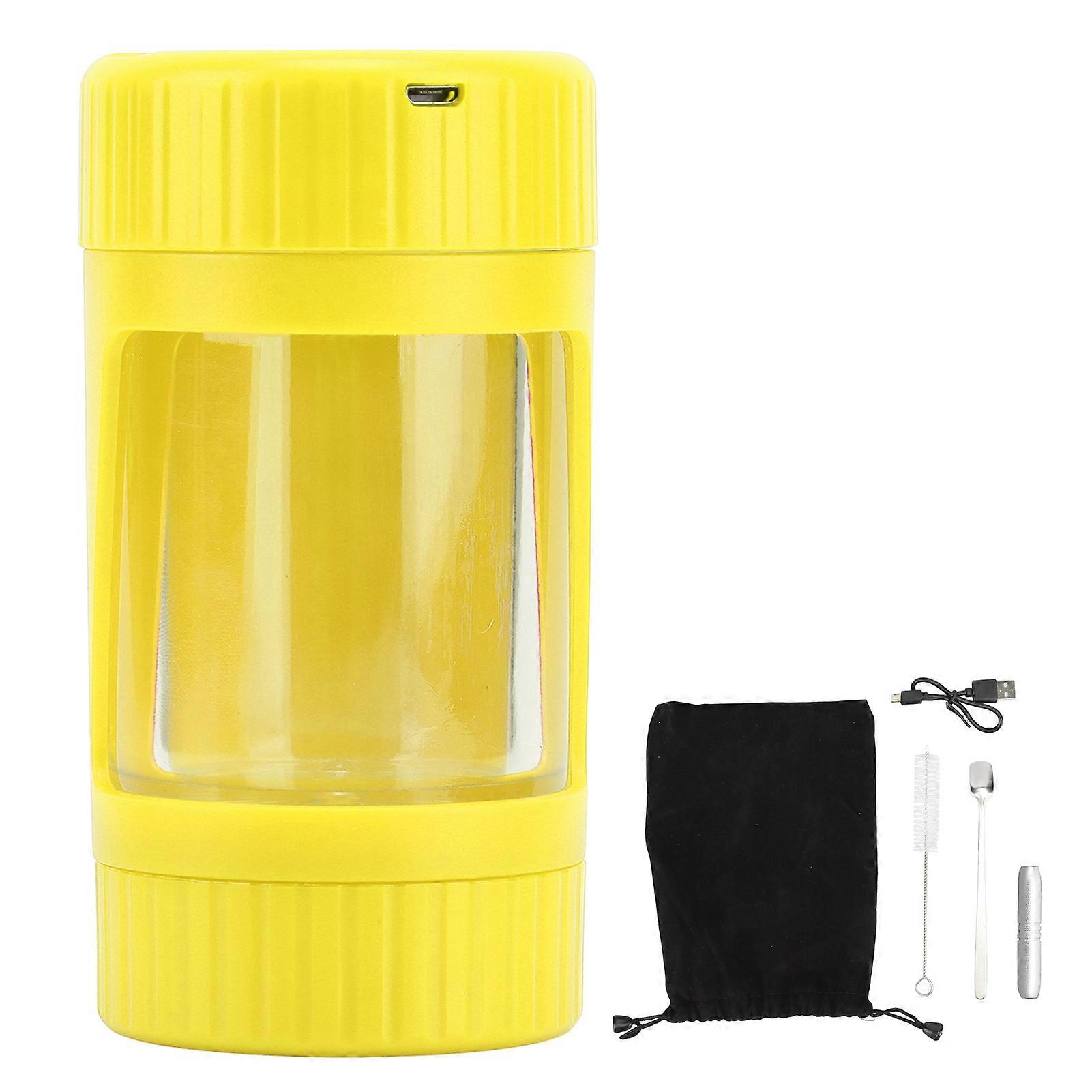 Light Up LED Cigarette Jar with Grinder Split Cigarette Storage Magnifying Jar Glass Moistureproof Airtight Tank