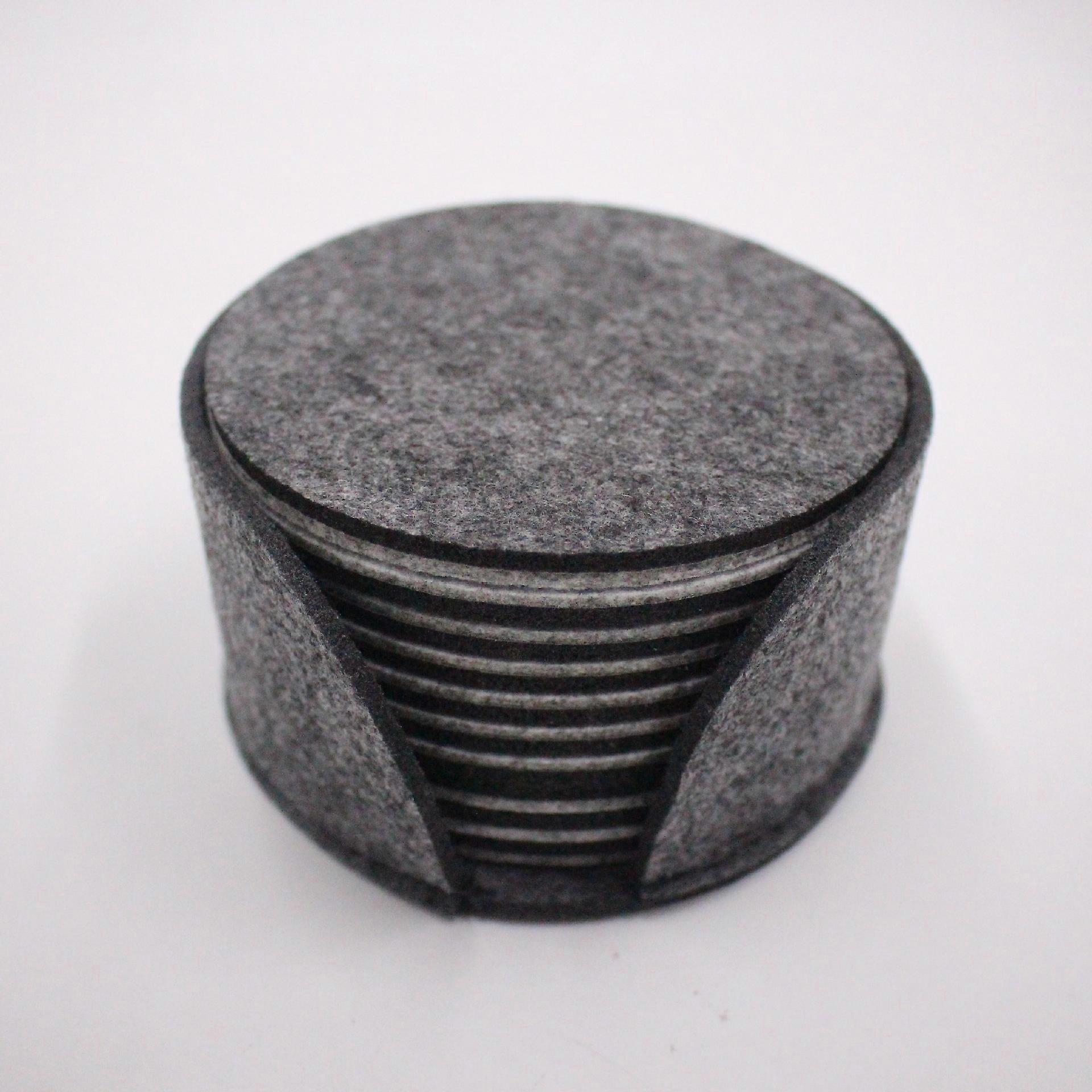 Coasters - Felt - for 10 People - Washable (Dark Anthracite Grey)