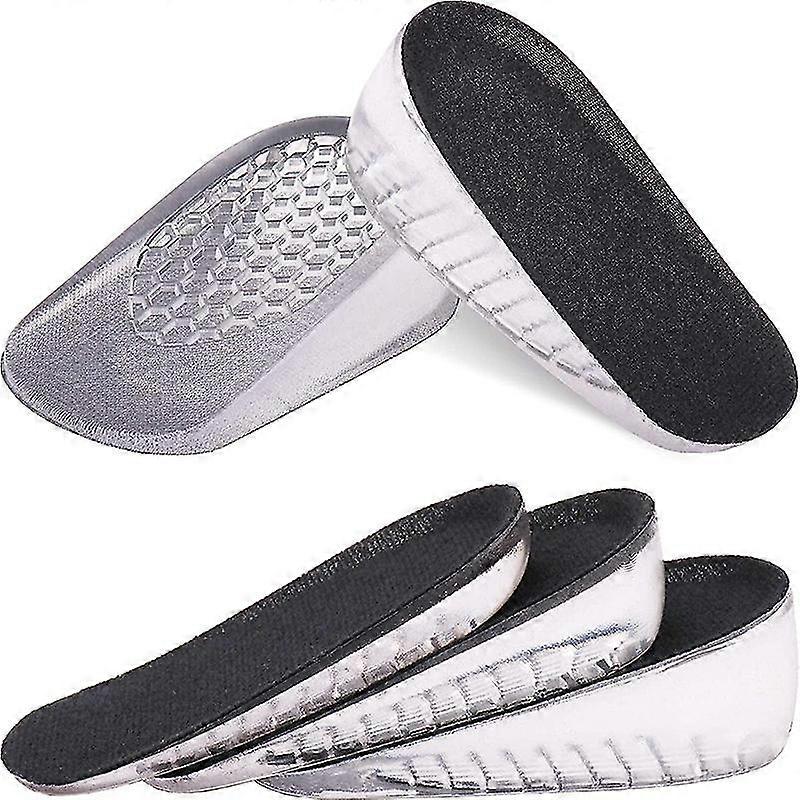 Gel Height Increase Insoles, Invisible Shoe Lifts Inserts, Elastic Shock Absorption Heel Cushion Pads  3 Heights For  Women