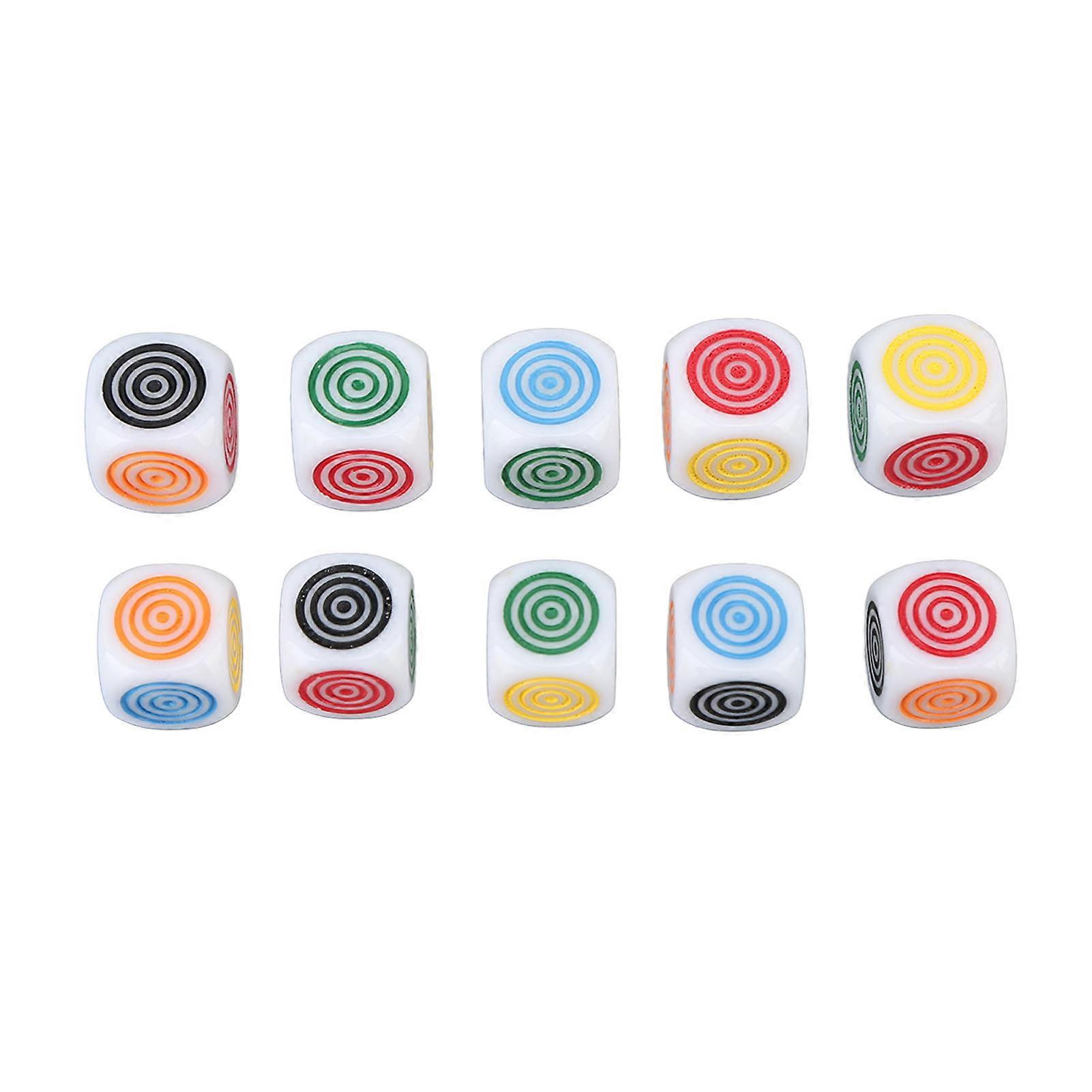 10PCS 6 Sided Game Dice Lightweight Strong Impact Resistance White Plastic Game Dice for Board Games Dice Games