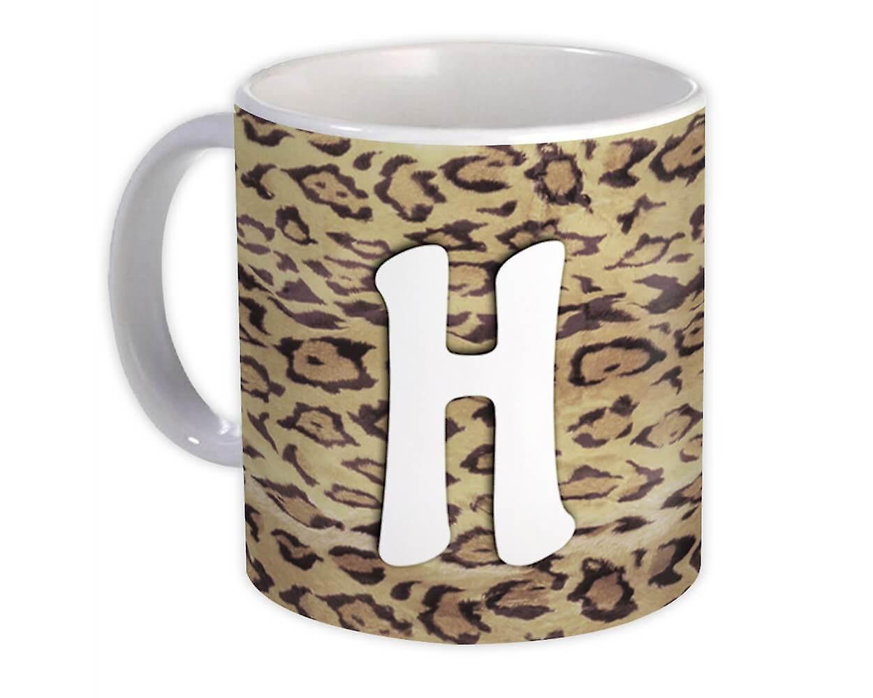 Geschenk Mok: Monogram Letter H Cheetah