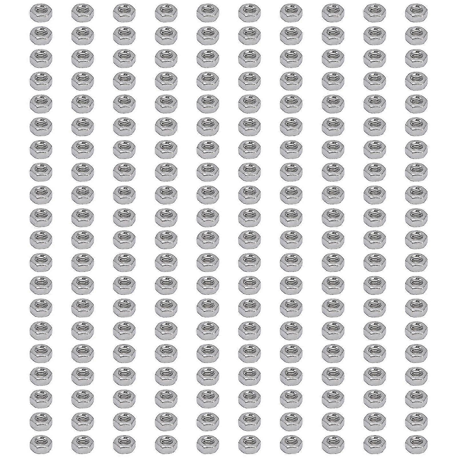 200pcs Hex Nuts M4 Thread Stainless Steel Compact Replaceable Practical Hardware For Indoor Outdoor