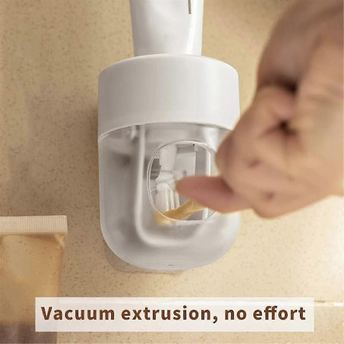 Toothpaste Dispenser Wall Mounted Automatic Toothpaste Squeezer Dust-proof Toothbrush Holder Bathroom Accessories Set