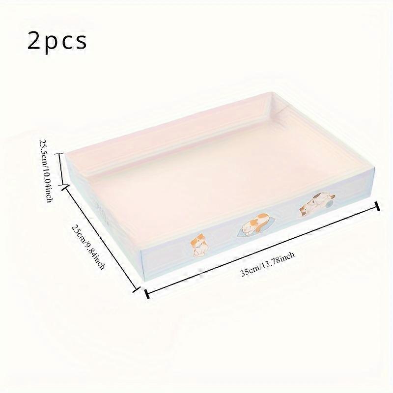 Disposable Cat Litter Box for Travel, Foldable Portable Rectangle Cardboard Litter Basin with Waterproof Design, Large Capacity Kitty Litter Tray for
