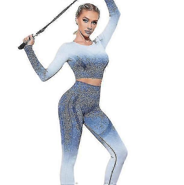 Damen Seamless Exercise Set 2-teiliges Langarm-Top + Strumpfhose