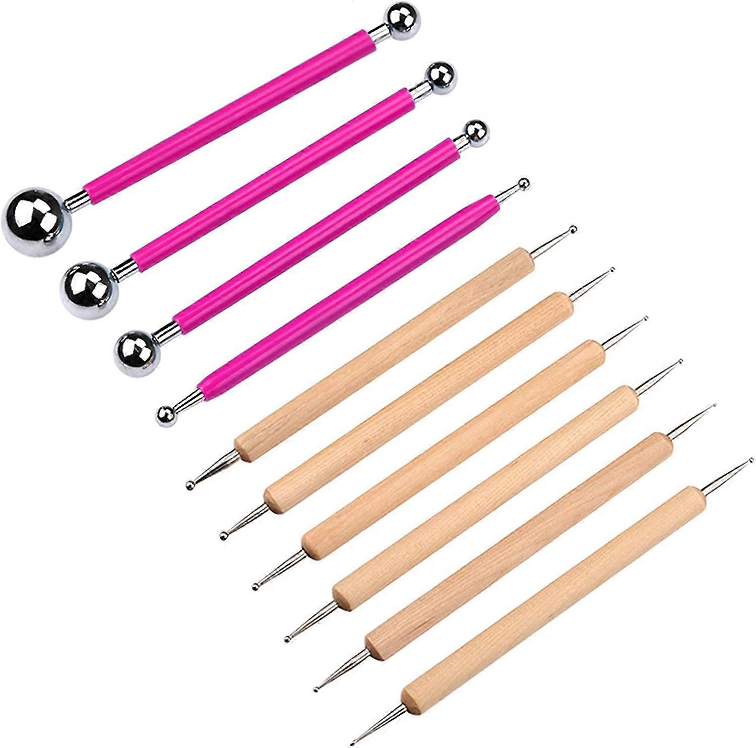 10 Piece Dotting Tools Ball Styluses for Rock Painting, Pottery Clay Modeling Embossing Art