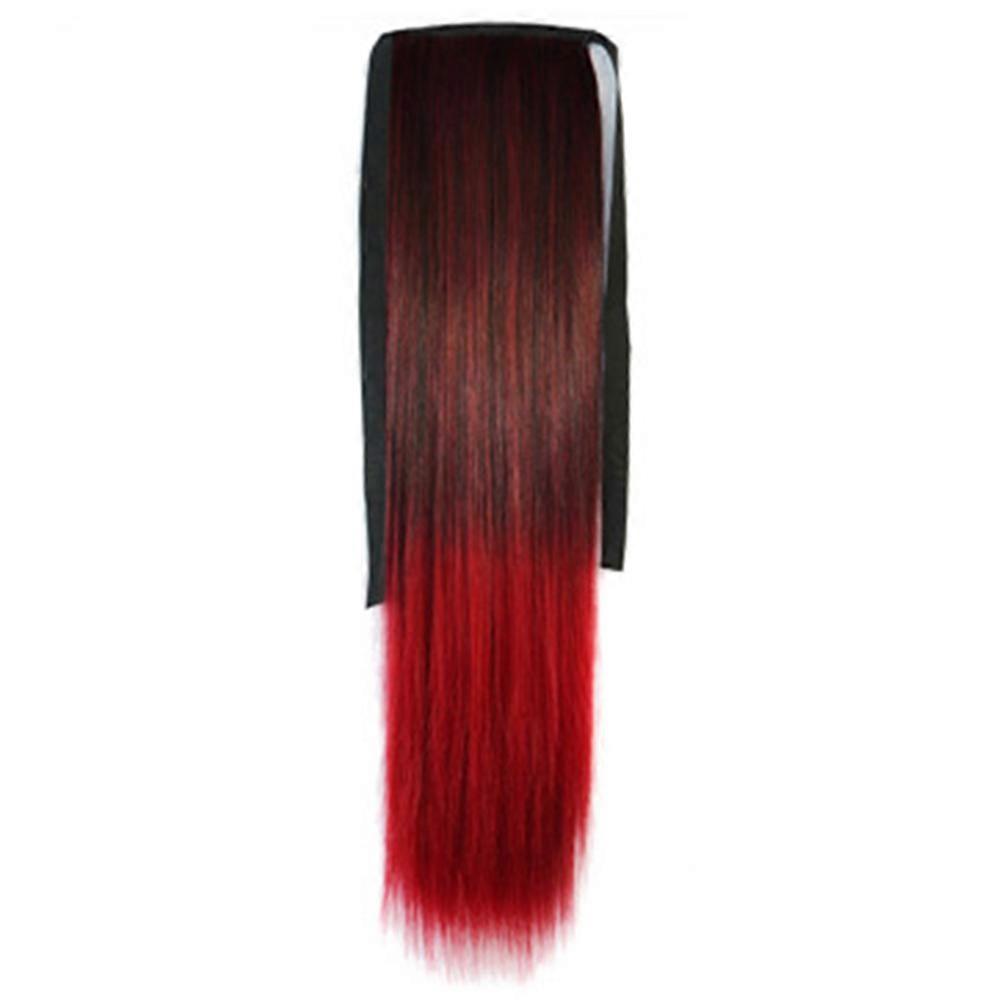 Gradient Ramp Horsetail Lace-up Straight Wig