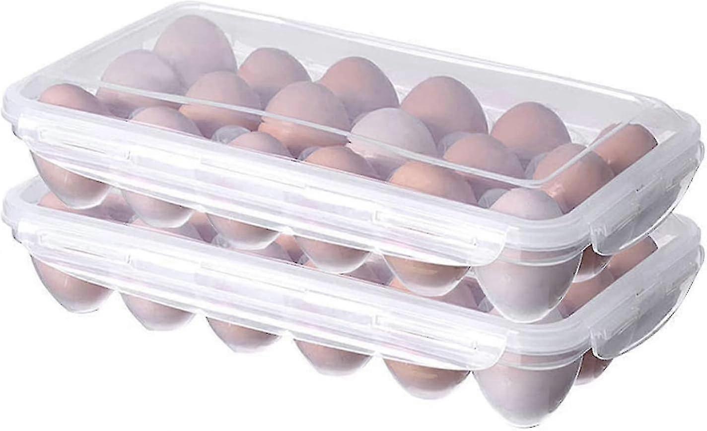 Overdekte eierhouders - 2 Pack koelkast eieropslagcontainers