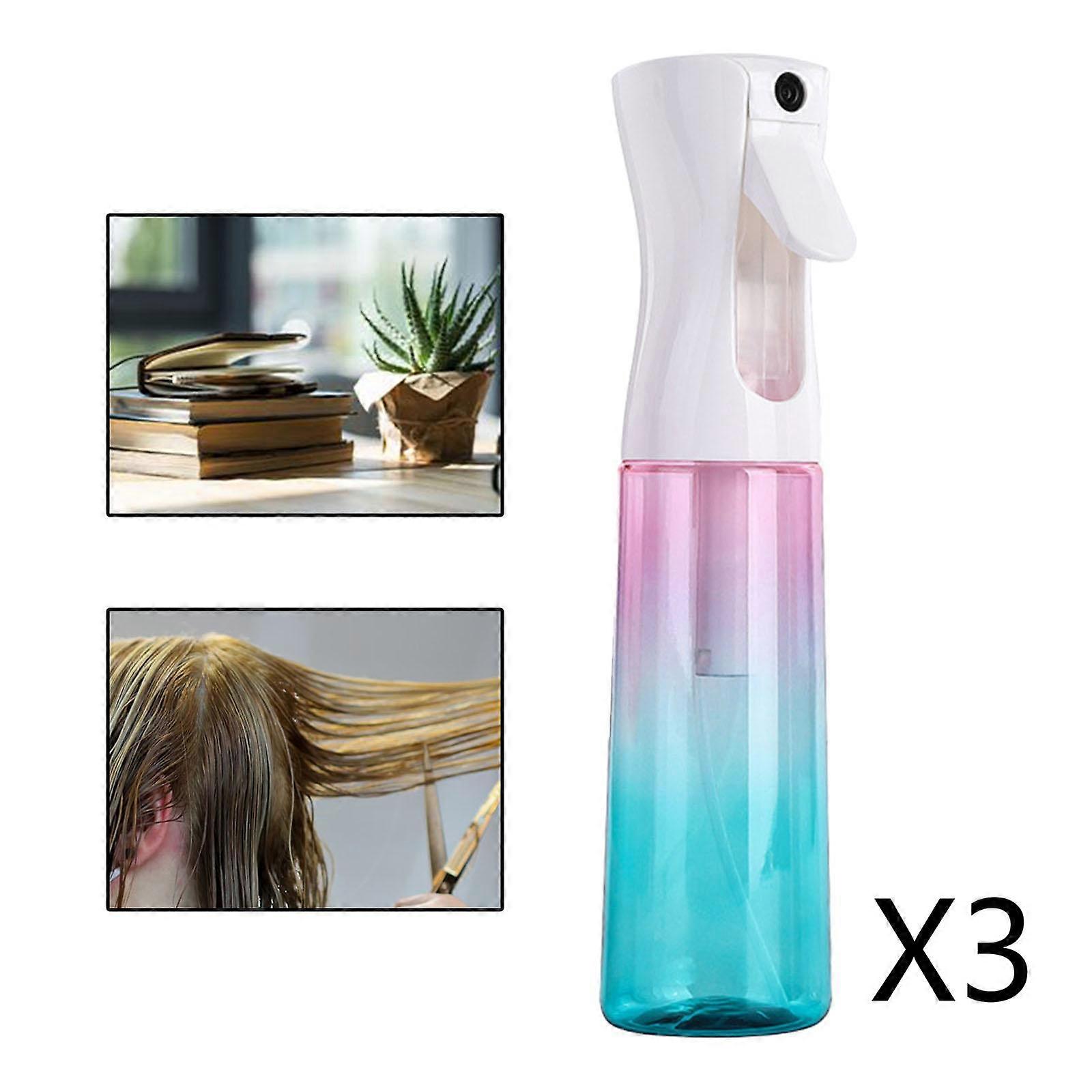 3x Spray Mist Water Bottle  Fine Pressurized Gradient Pink Blue