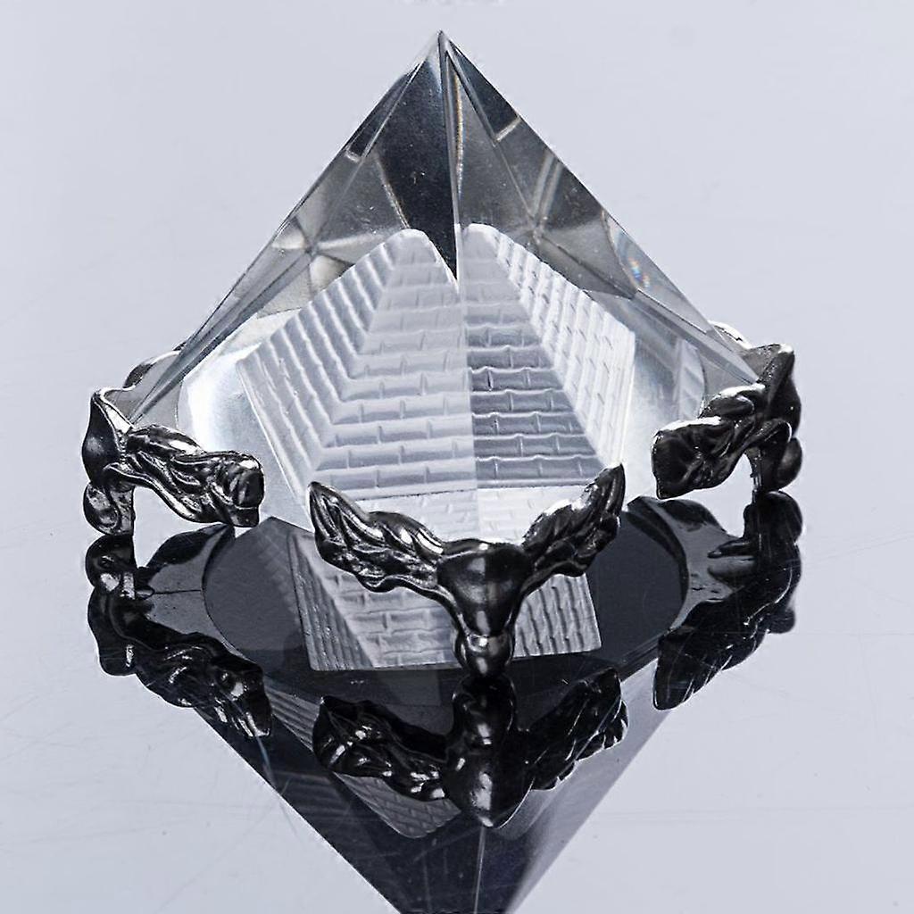 1,57'' Glaskristall Pyramide in Pyramide (Silberständer) Sammlerfiguren