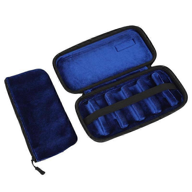 6 Slots Saxophone Mouthpiece Case Abrasion Resistant With Flannel Bag Accessories Portable Saxophone Reed Case Clarinet Accessor