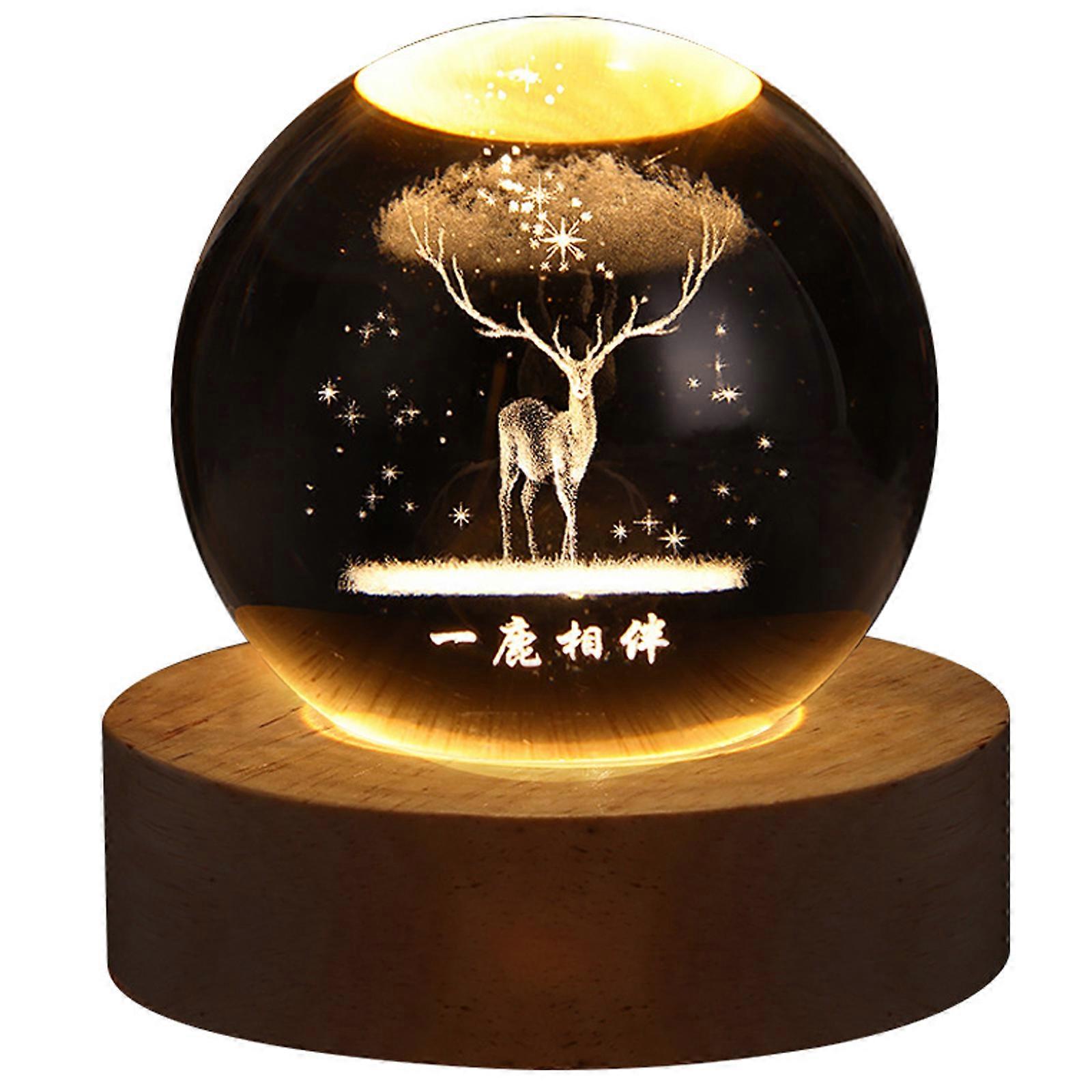 Lua Lamp Crystal Ball Noite Luz Casa Decoração com interruptor de toque Durável Quarto Criativo Decor Globe
