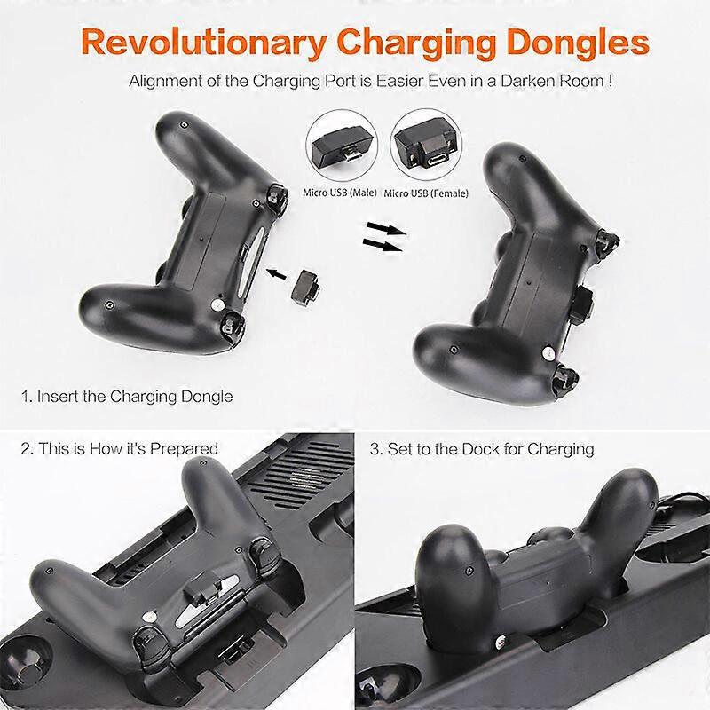 Vertical Cooling Stand Charging Station for PS4 SLIM PRO VR Controllers;Vertical Cooling Stand Charging Station for PS4 SLIM PRO VR Controller