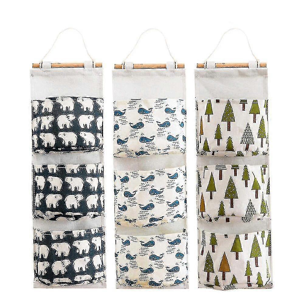 3pcs Wall Closet Hanging Storage Bag
