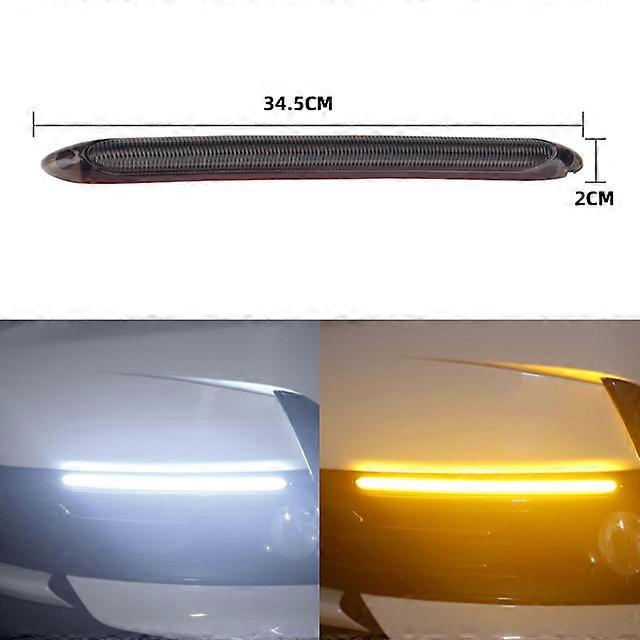 Car DRL Daytime Running Lights Universal Auto Headlight Strip Sequential Turn Signal Yellow Flow Day Light drl for Cars 12v 2Pcs
