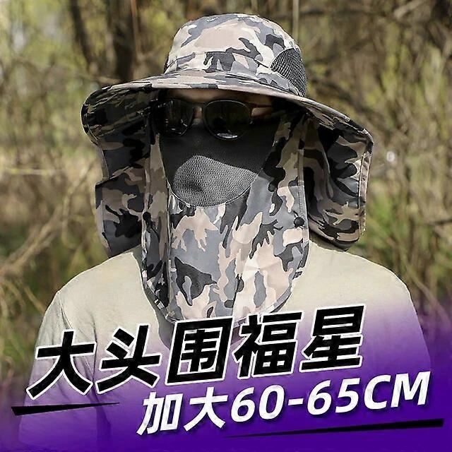 60-65 ס"מ ראש גדול יוניסקס גברים גברים כובע דייג איש שמן מספר גדול מגן צוואר הצללת פנים כובע מסך כובע נסיעות פנאיכובע תחפושות כובעים