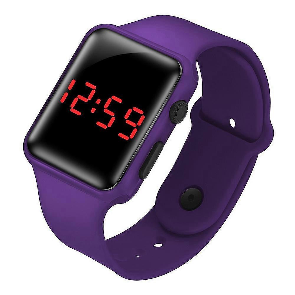 Barn Pojkar Flickor Elektronisk Led Digital Display Klocka Silikonband Armbandsur Gåva