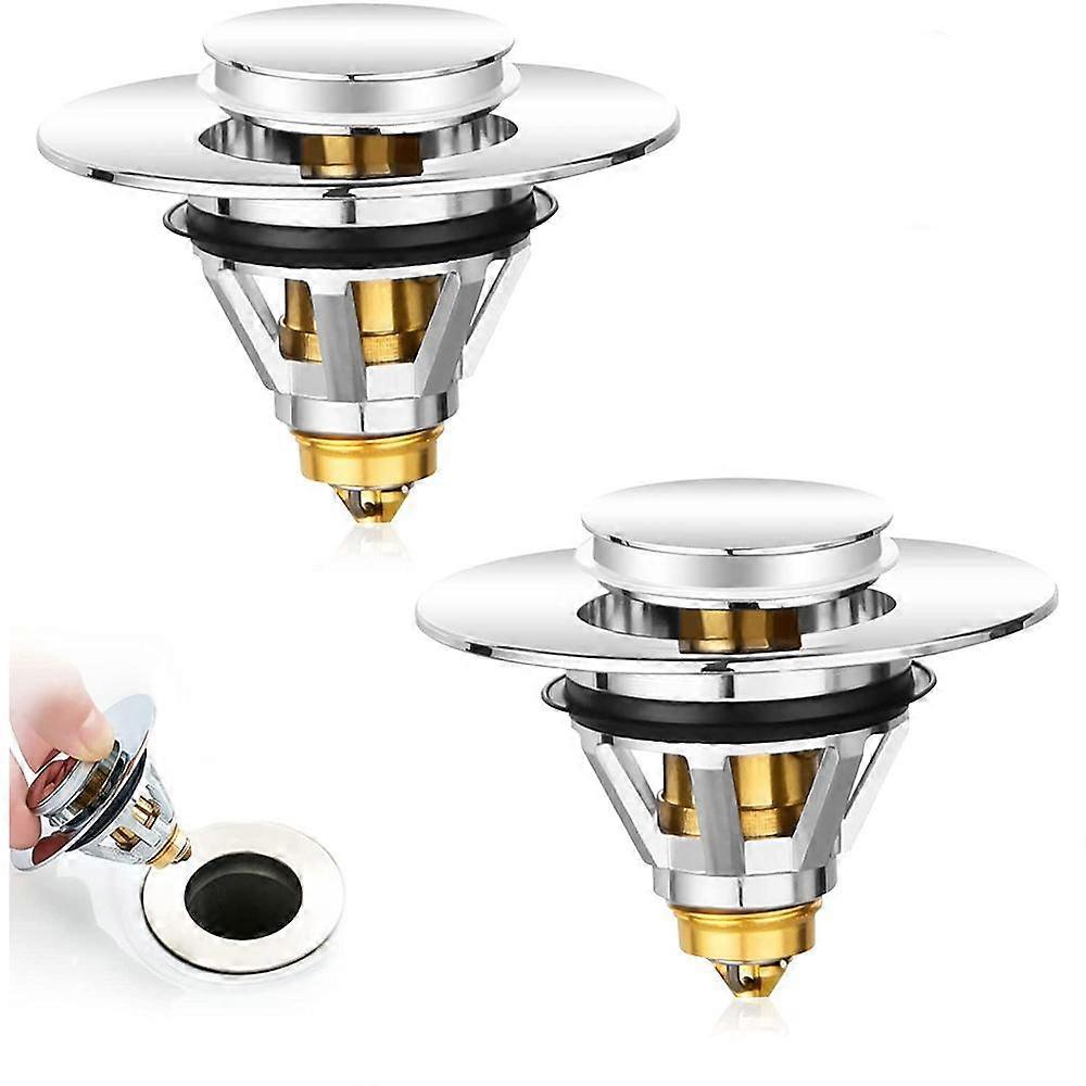 2 Pieces Universal Sink Stopper, Anti-Clog Drain Filter, Bathroom Sink Stopper, Anti-Clog Filter for 1.34-1.4" Drain Holes