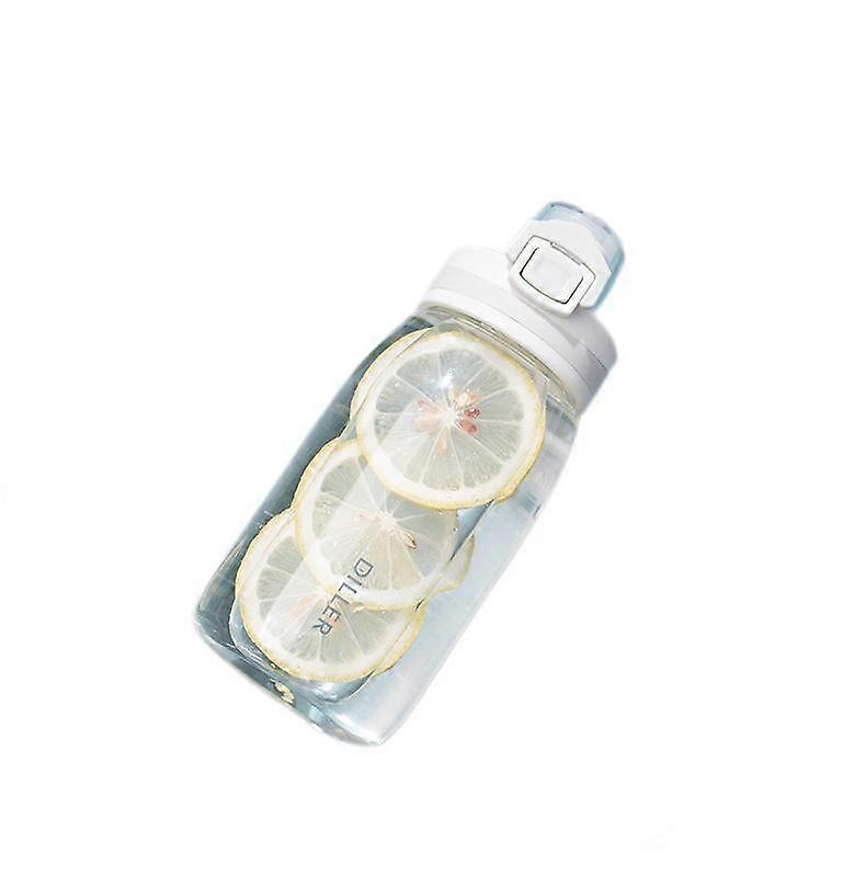 サマースポーツストレートドリンクプラスチックウォーターボトル550ml-ホワイト