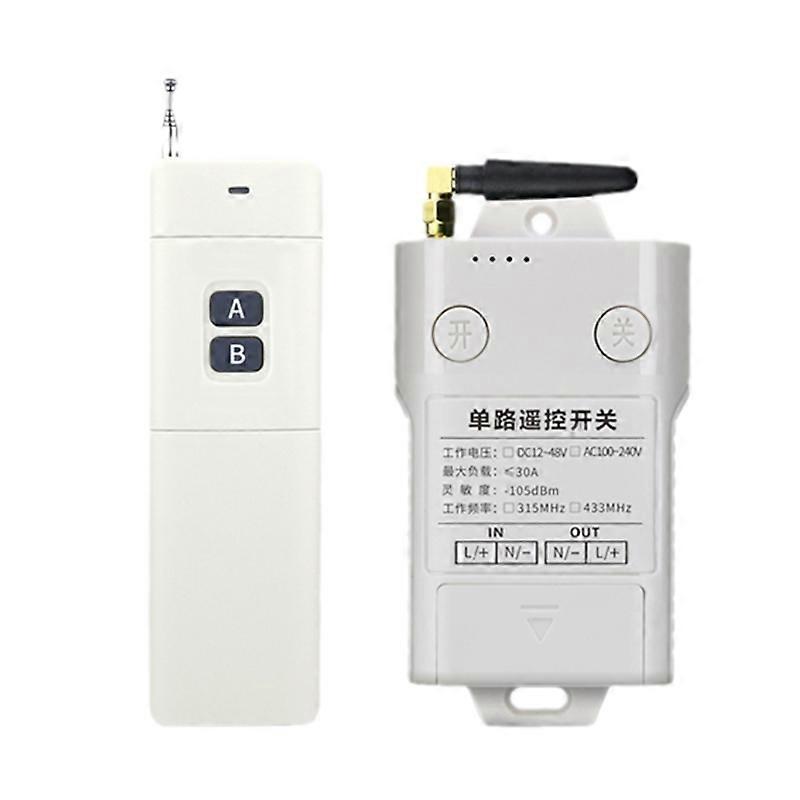 Wireless Remote Control RF Switch Receiver Relay with LED Light Transmitter 30A