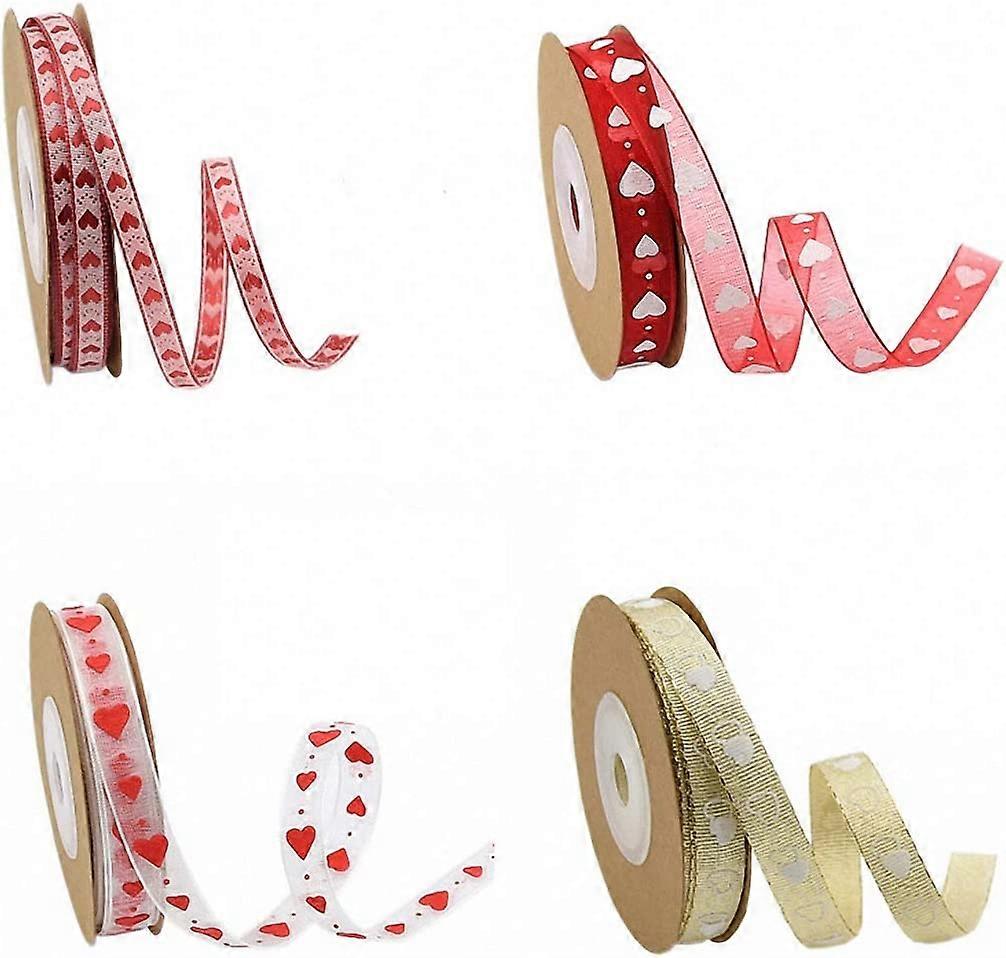 4Pcs Ribbon Roll for Gift Wrapping Xmas Tree Party Dcor