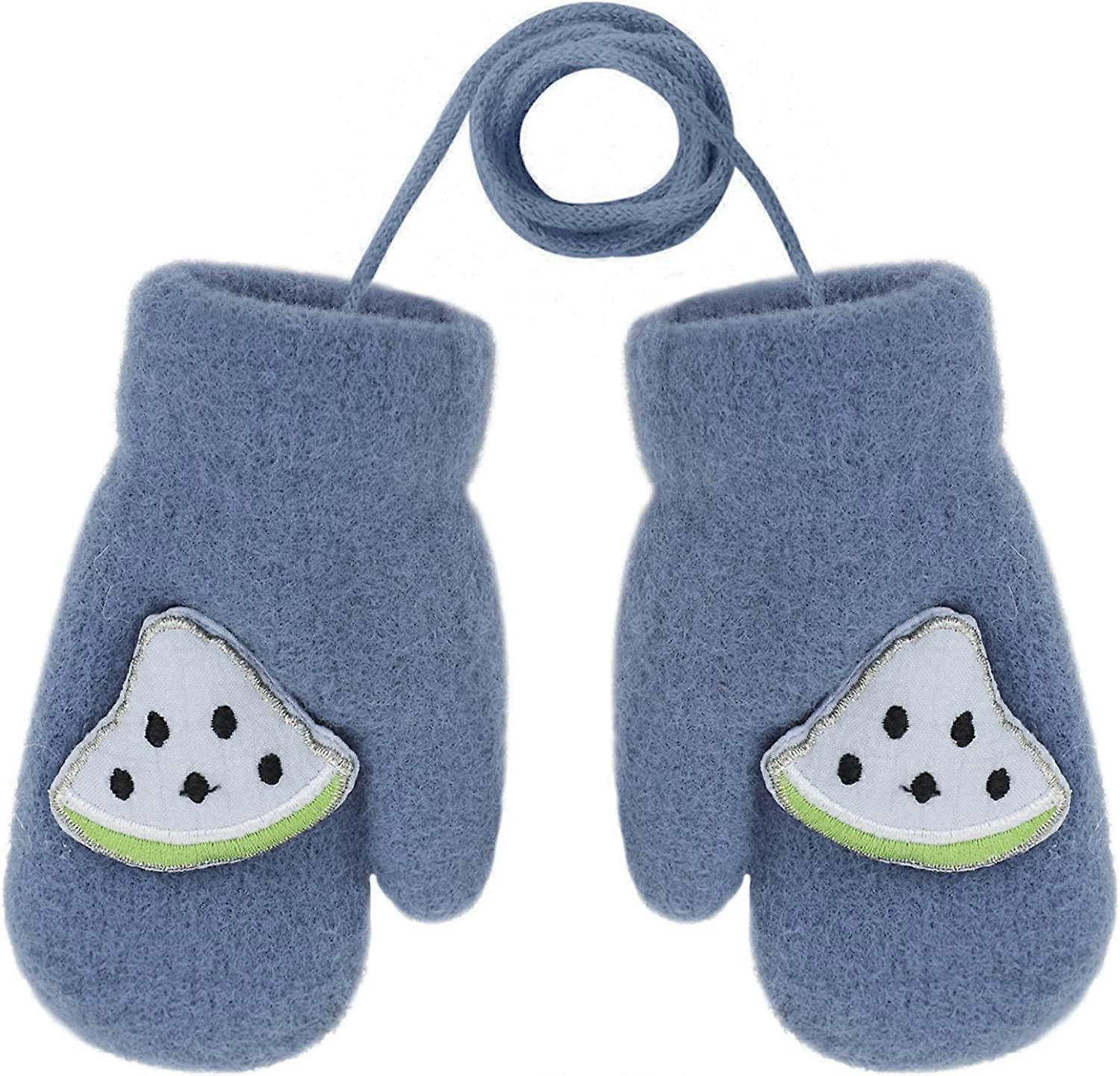 幼児キッズショートニットグローブ冬厚手フリース裏地ミトン1〜3歳