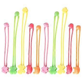 10pcs Elastic Silicone Tie Up Band Kitchen Vegetable Binding Rope Multi-functional Tying Band