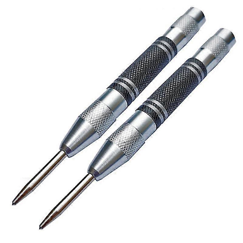 2pcs Automatic Center Punch Center Hole Punch Spring Loaded Marking Starting Holes Tool Woodwork To