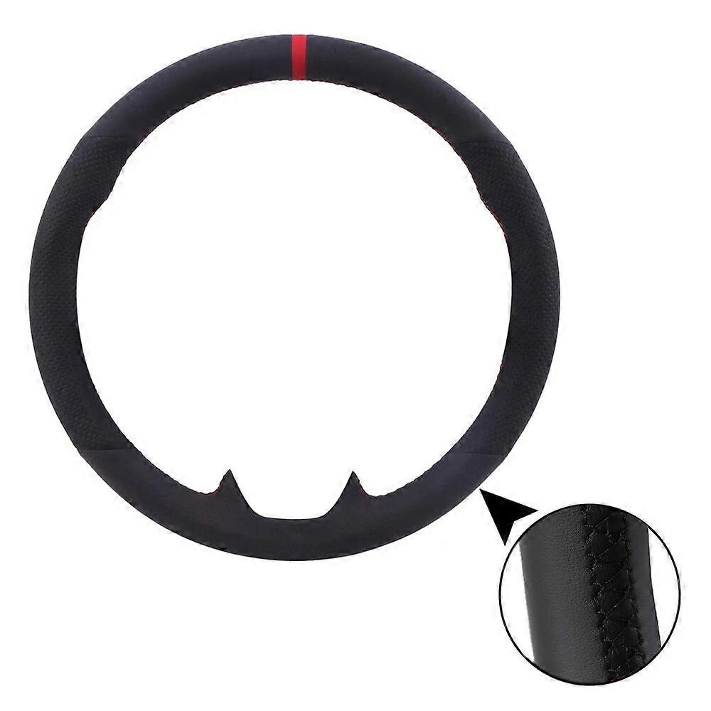 Customized Car Steering Wheel Cove For Honda S2000 Civic Si Acura RSX Type-S Black Suede Leather Braid For Steering Wheel