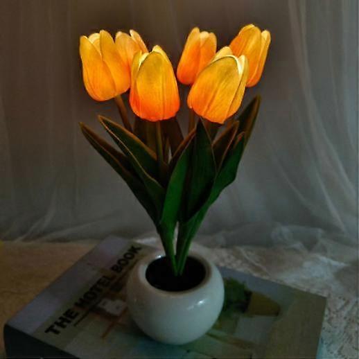Tulip Led Night Light Simulation Flower Potted Table Night Light