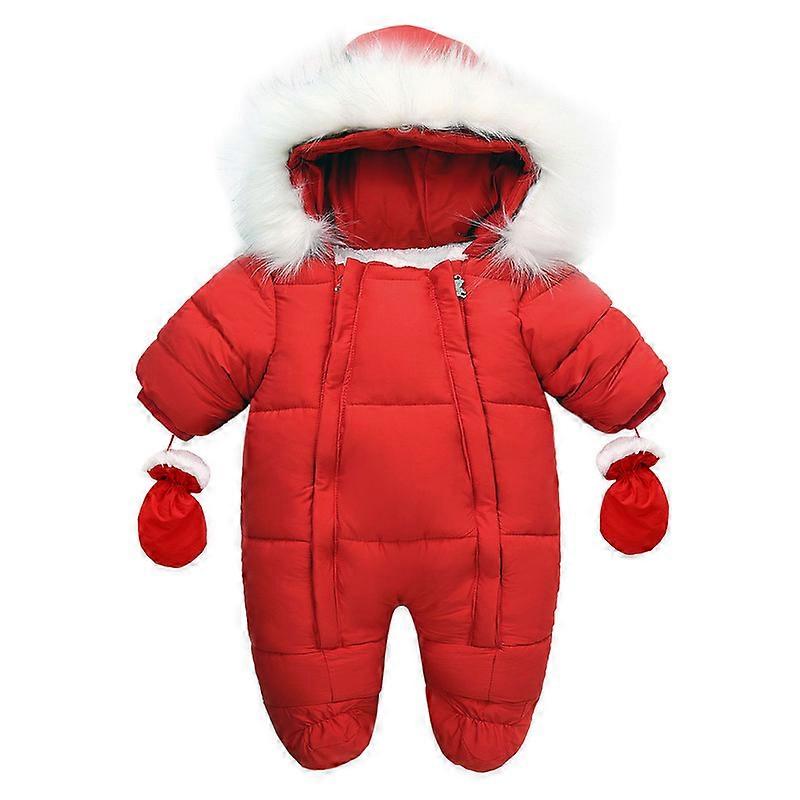 Bebek Bebek Kış Kar Tulumu Romper Hoodied Footie Dış Giyim Toddler Tulum
