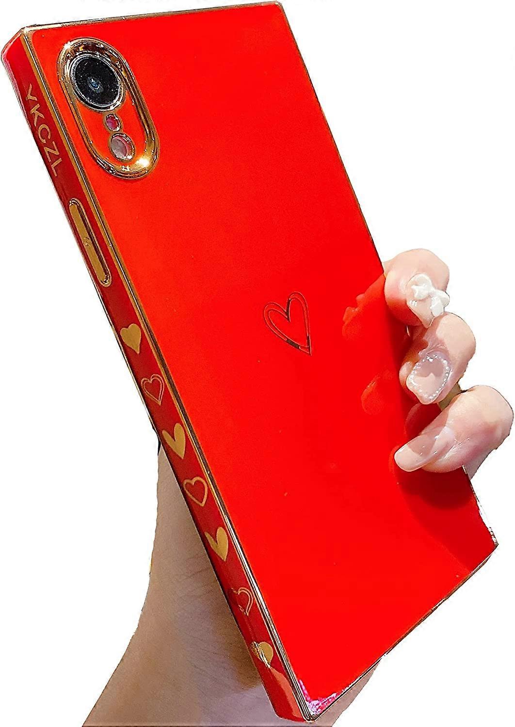 متوافق مع حافظة iPhone XR لطيفة ، حافة مطلية فاخرة مع غطاء حماية عدسة كامل للكاميرا لفتاة iPhone XR للنساء (أسود)