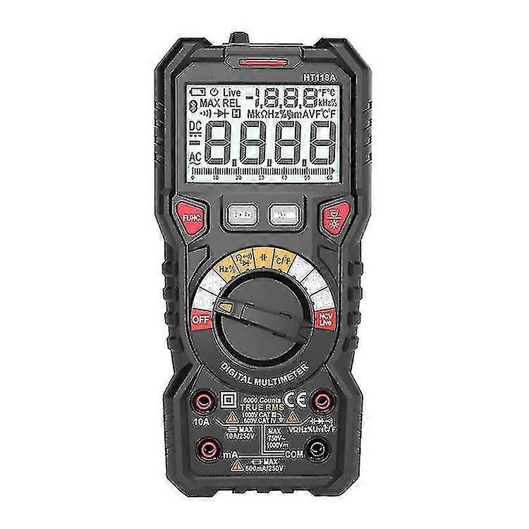 Digital Multimeter Trms 6000 Counts Voltmeter Auto-ranging Fast Accurately Measures Voltage Current Amp Resistance Diodes Continuity Duty-cycle Capaci