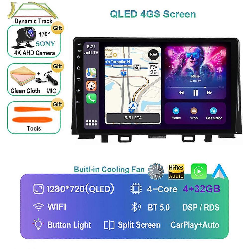 Android 13 Car Radio For Kia RIO 2017 2018 2019 2020 Multimedia Stereo Video Player GPS Navigation 4G WiFi Carplay Auto QLED DSP
