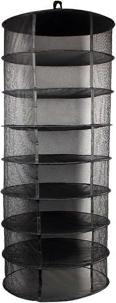 2ft 8 Layer Black Mesh Hanging Herb Drying Rack Dry Net