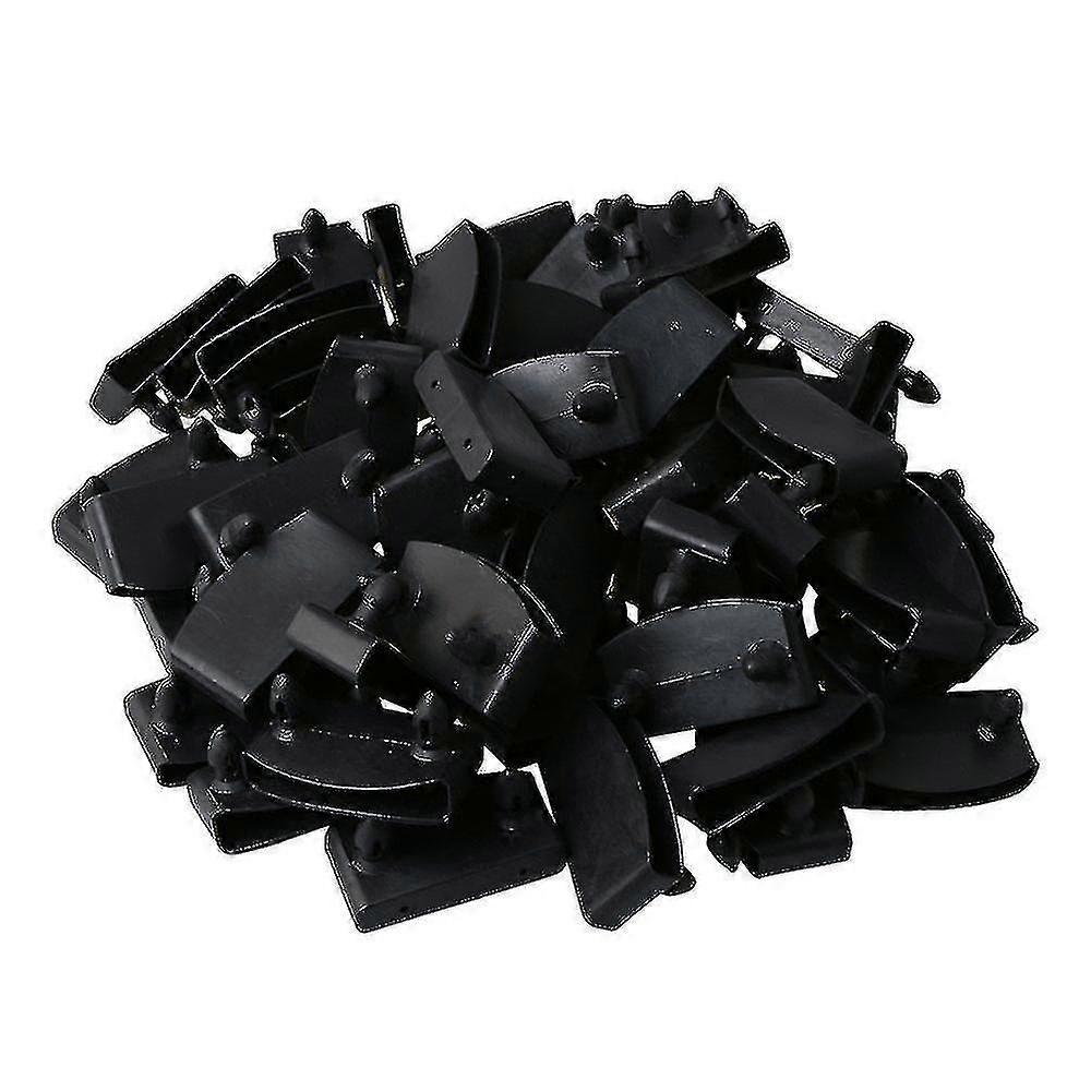 50pcs cama list Plastic End Caps 50mm Negro