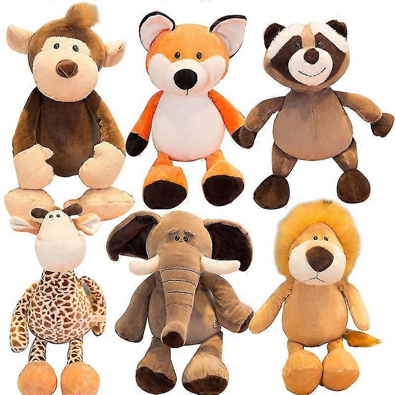 35cm Forest Animals Stuffed Plush Doll Toys Kids Giraffe Elephant Monkey Lion Tiger Plush Animal Toys Children Birthday Gifts