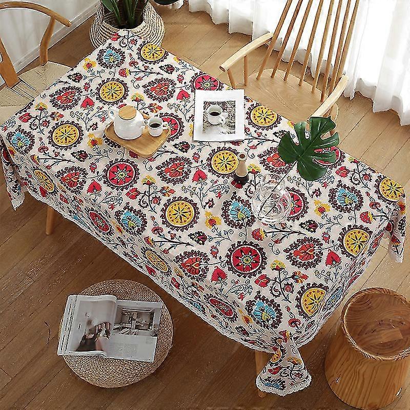 Spot National Wind Sun Lace Printed Rectangular Washable Tablecloth Tablecloth